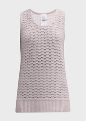TSE Recycled Cashmere Open-Weave Tank