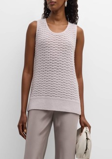 TSE Recycled Cashmere Open-Weave Tank