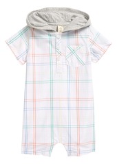 Tucker and Tate Tucker + Tate Check Print Hooded Romper (Baby)