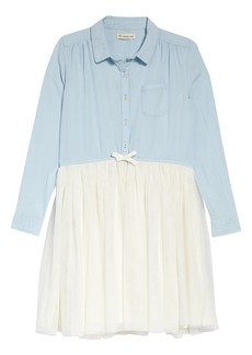 Tucker + Tate Button Down Tutu Dress in Blue Sky Wash at Nordstrom Rack
