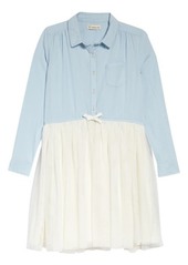 Tucker + Tate Button Down Tutu Dress in Blue Sky Wash at Nordstrom