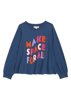 Tucker + Tate Kid's Appliqué Long Sleeve Cotton Graphic Tee in Navy Denim Make Space at Nordstrom Rack