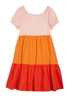 Tucker + Tate Kids' Colorblock Tiered Dress in Pink English Multi Block at Nordstrom