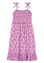 Tucker + Tate Kids' Print Smocked Sundress in Purple Lily Flower Patches at Nordstrom