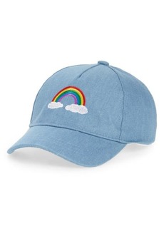 Tucker + Tate Kids' Rainbow Embroidered Denim Baseball Cap in Blue Pastel Rainbow at Nordstrom