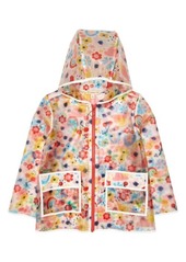 Tucker + Tate Kids' Transparent Print Hooded Raincoat in White Sunshine Floral at Nordstrom