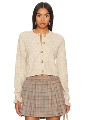 Tularosa Palmira Cropped Cable Cardigan