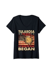 Womens Tularosa New Mexico USA Flag 4th Of July V-Neck T-Shirt