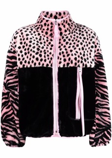 UGG animal-print zip-up faux-fur jacket