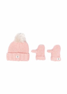UGG chunky knit beanie and mittens set