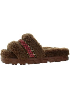 UGG Cozetta Braid Womens Sheepskin Slip-On Slide Sandals