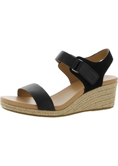 UGG Eisley Womens Ankle Strap Leather Wedge Heels