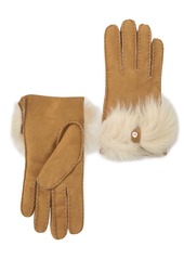 UGG Genuine Shearling Bow Sheepskin Suede Gloves