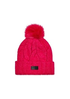 UGG Knit Cable Beanie with Faux Fur Pom