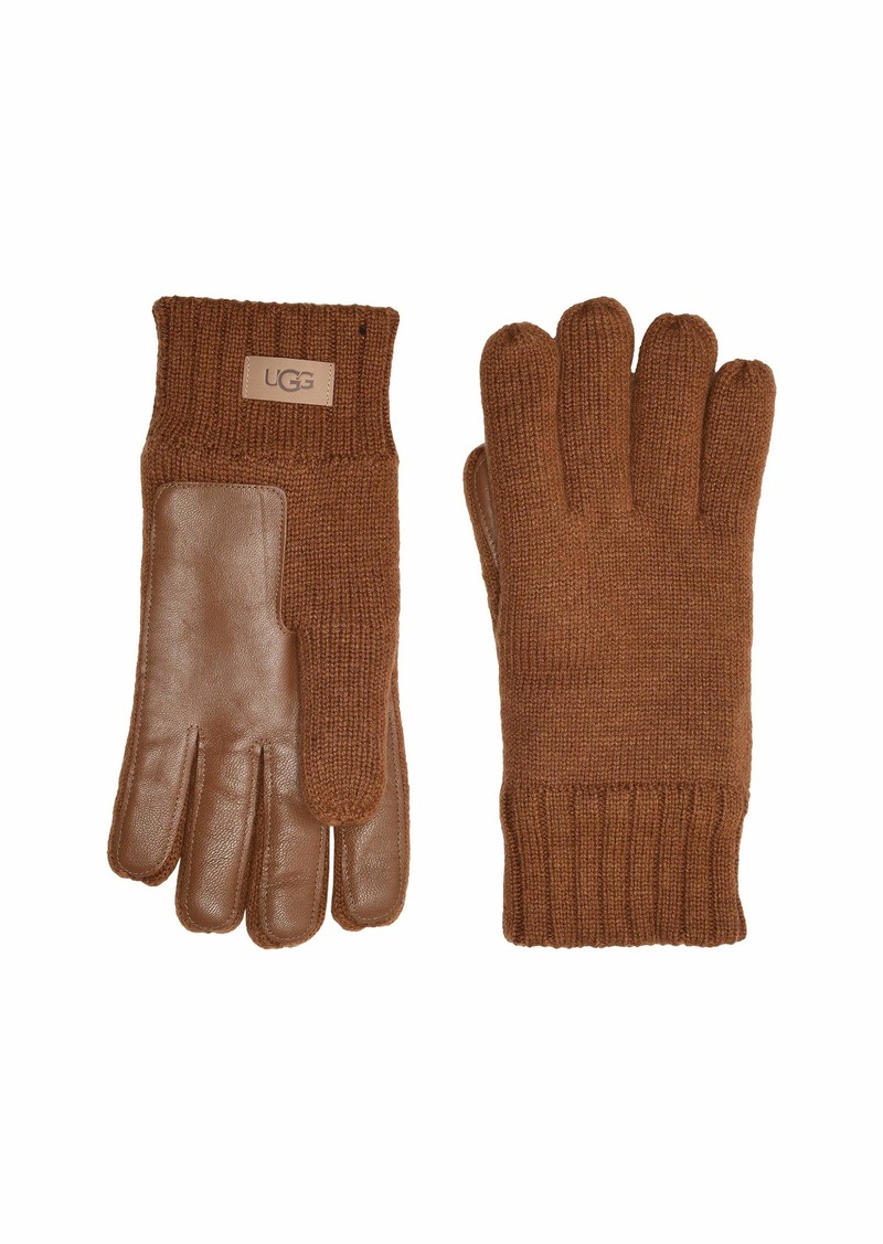 Knit Tech Leather Palm Gloves with Sherpa Lining