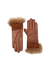 UGG Leather with Suede and Fur Cuff Tech Gloves