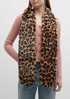 UGG Leopard-Print Faux Fur Scarf 