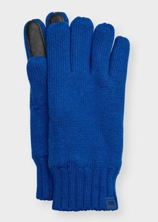 UGG Men's Knit Gloves with Leather Palm Patch