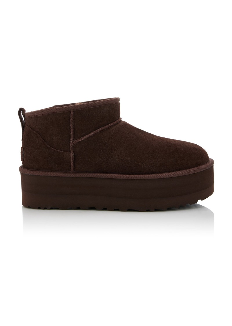 UGG - Classic Ultra Mini Sheepskin Platform Boots - Brown - US 6 - Moda Operandi