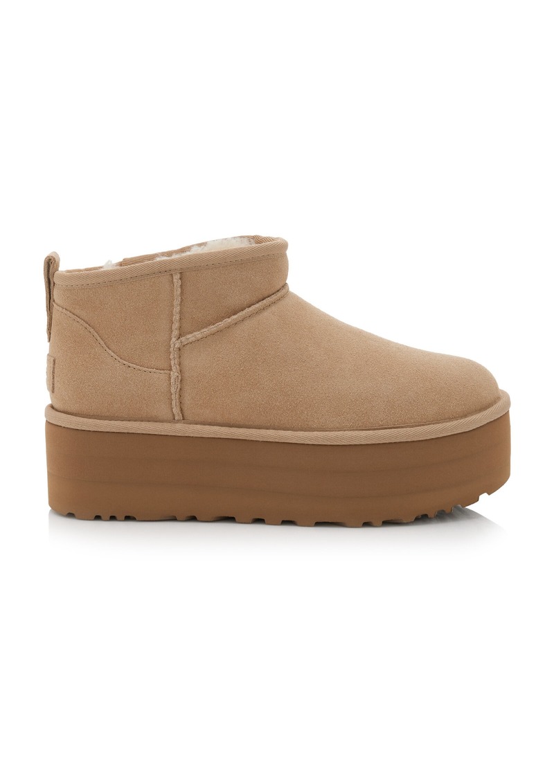 UGG - Classic Ultra Mini Sheepskin Platform Boots - Neutral - US 7 - Moda Operandi