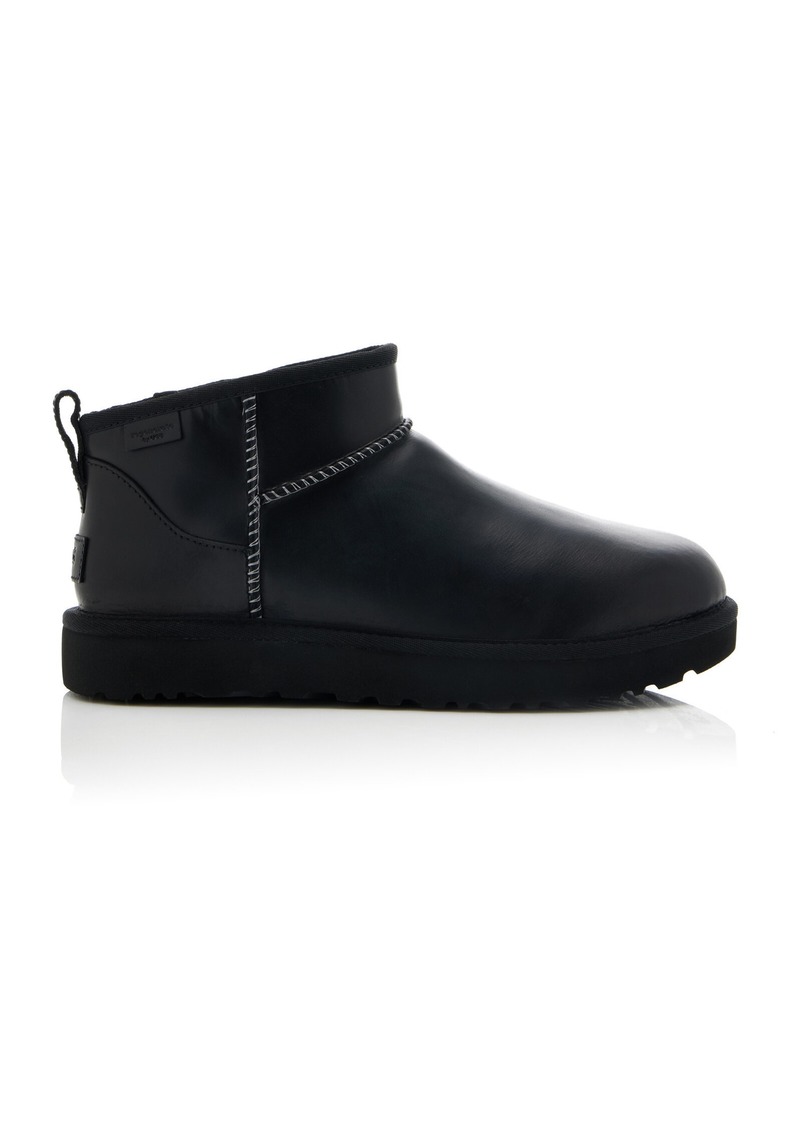 UGG - Regenerate Leather Classic Ultra Mini Boots - Black - US 7 - Moda Operandi