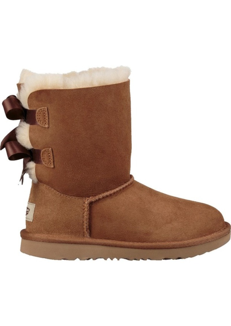 UGG Kid's Bailey Bow II Sheepskin Boots, Size 1, Tan