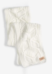 Ugg Rib Edge & Logo Patch Solid Cable Knit Scarf - Nimbus