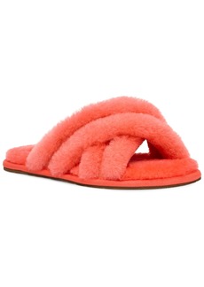 Ugg Scuffita Fluffy Slip-On Sandals - Vibrant Coral / Pink Lotus