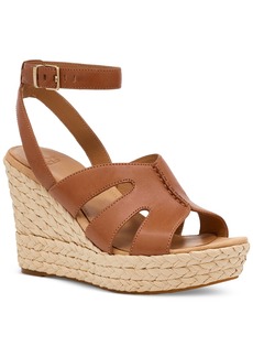 Ugg Women's Careena Ankle-Strap Espadrille Platform Wedge Sandals - Chestnut Leather