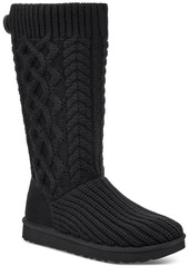 Ugg Women's Classic Cardi Cable Knit Pull-On Boots - Black