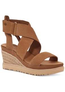 Ugg Women's Ileana Ankle-Strap Espadrille Platform Wedge Sandals - Chestnut