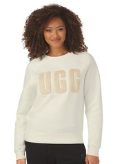 UGG Women's Madeline Fuzzy Logo Crewneck Sweater Nimbus Sand S