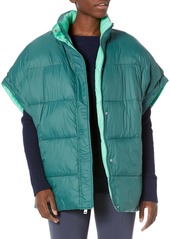 UGG Women's Sydnee Reversible Puffer Vest Coat Sea Floor/Spring Green