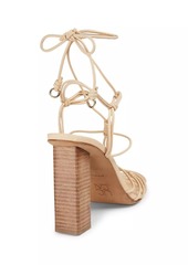 Ulla Johnson 100MM Knotted Leather Ankle-Wrap Sandals