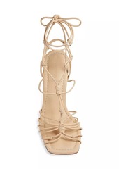 Ulla Johnson 100MM Knotted Leather Ankle-Wrap Sandals
