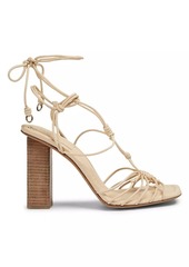 Ulla Johnson 100MM Knotted Leather Ankle-Wrap Sandals