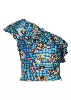 Ulla Johnson Adaleigh Silk Floral Ruffled Top
