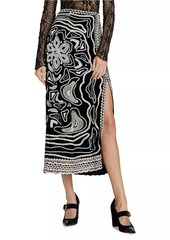 Ulla Johnson Adara Velvet Embroidered Midi-Skirt