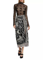 Ulla Johnson Adara Velvet Embroidered Midi-Skirt