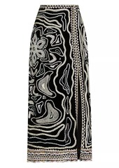 Ulla Johnson Adara Velvet Embroidered Midi-Skirt