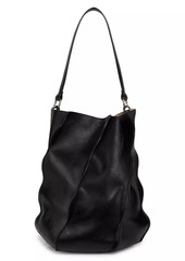 Ulla Johnson Adria Pleated Wave Leather Bucket Bag