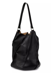 Ulla Johnson Adria Pleated Wave Leather Bucket Bag