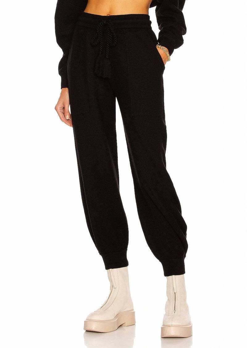 Ulla Johnson Alfie Boiled Knit Wool Jogger In Raven