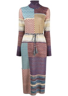 Ulla Johnson Almira patchwork-print knitted dress