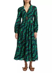 Ulla Johnson Amina Geometric Cotton-Blend Midi-Dress