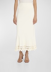 Ulla Johnson Ayla Embellished-Hem Midi Knit Skirt