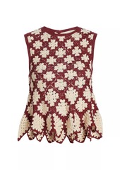 Ulla Johnson Boden Geometric Crochet Peplum Top