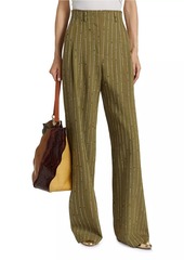 Ulla Johnson Carine Pinstripe Wool-Blend Pants