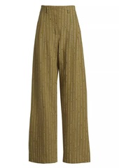 Ulla Johnson Carine Pinstripe Wool-Blend Pants