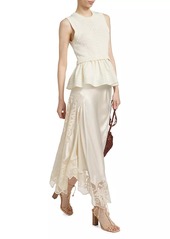 Ulla Johnson Cressida Silk Lace-Paneled Midi-Skirt